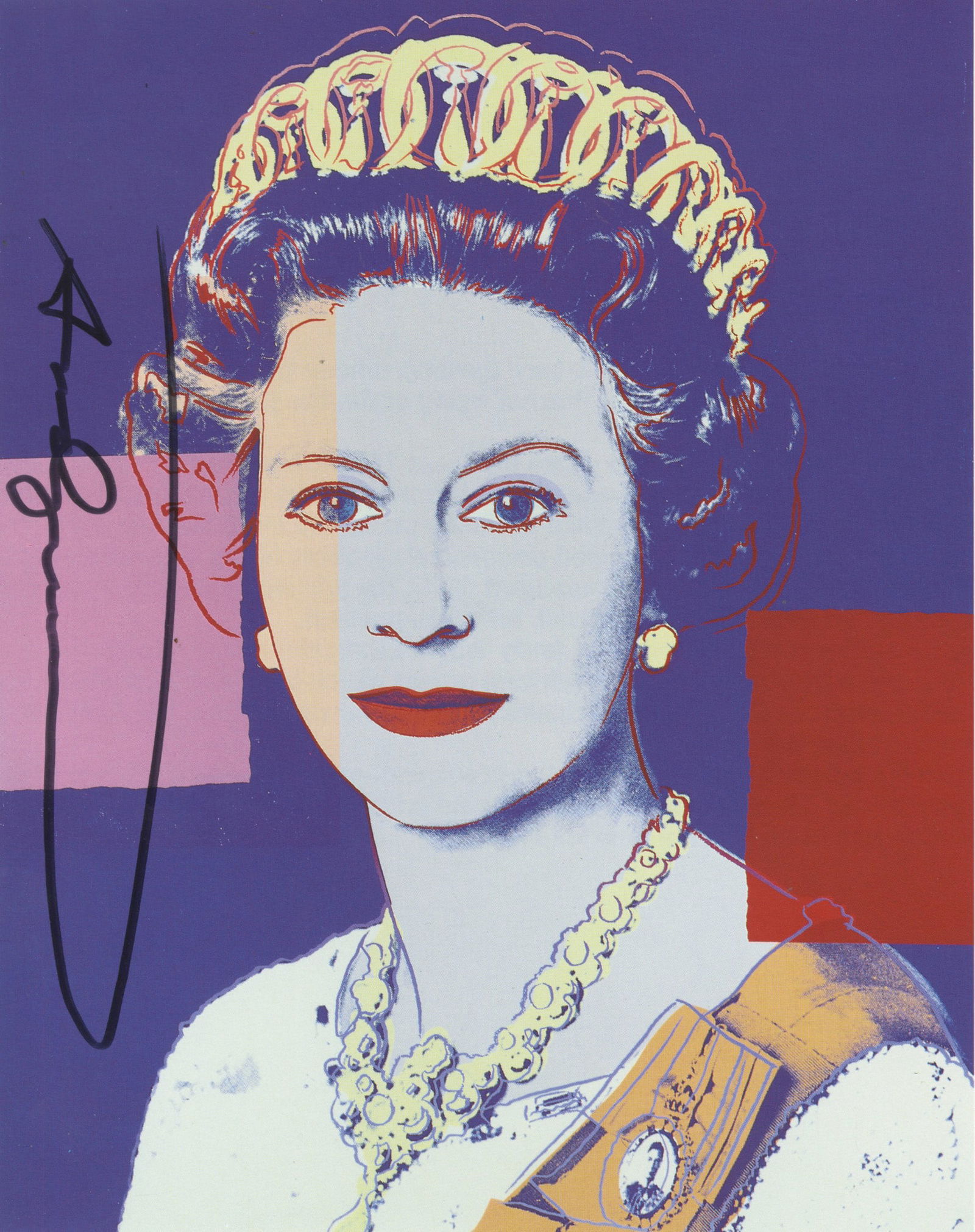 ANDY WARHOL - Queen Elizabeth II (#4) - Color offset lithograph (1 of 1)
