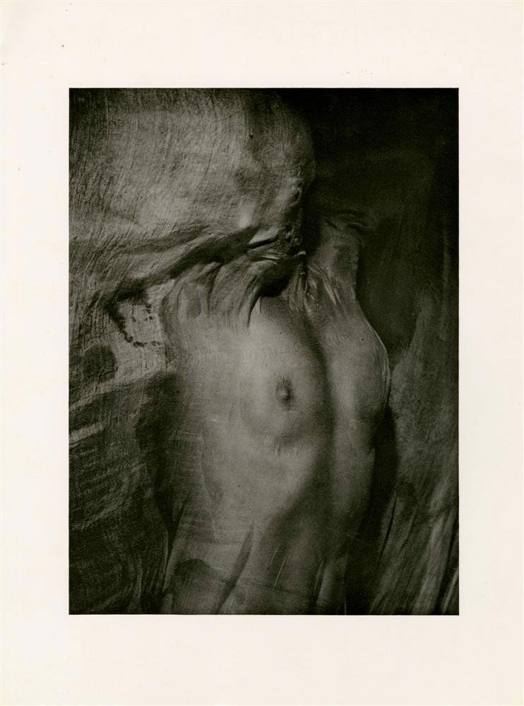 ERWIN BLUMENFELD - Original photogravure: Erwin Blumenfeld (German-American, 1897-1969). "Nude behind a Wet Veil". Original photogravure. 1937. Printed later. Fine condition. Overall size: 15 3/4 x 11 13/16 in. (400 x 300 mm). Image size: 11