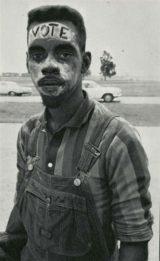 BRUCE DAVIDSON - Original vintage photogravure: Bruce Davidson (American, b.1933). "Vote". Original vintage photogravure. 1965. Printed 1969. Image size: 7 1/4 x 4 1/2 in. (184 x 114 mm). [25432] {R100}