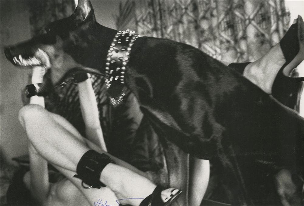 HELMUT NEWTON - Photolithograph: Helmut Newton (German/Australian, 1920-2004). "Siegfried, Los Angeles". Photolithograph. 1984. Printed 1987. Signed in pen, lower left. Fine, quality printing. Very good condition. Provenance: Through