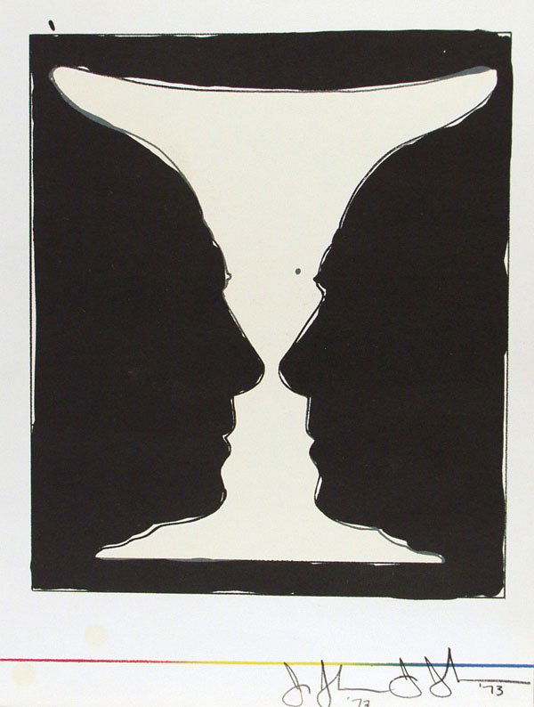 JASPER JOHNS - Original color lithograph: Jasper Johns (American, b.1930). "Cup 2 Picasso". Original color lithograph. 1973. Signed and dated in pencil, lower right. Signed and dated in the stone, lower right. Edition H.C. Fine impression. Fi