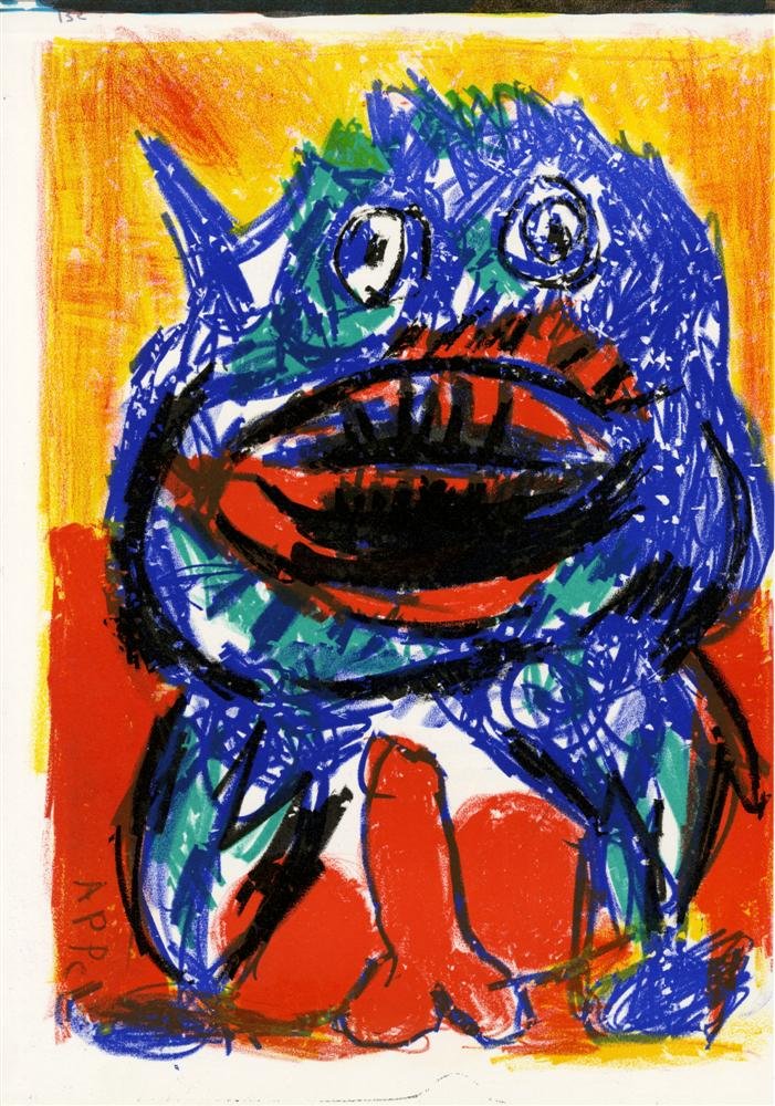 KAREL APPEL - Color lithograph: Karel Appel (Dutch, 1921-2006). "Composition (132)". Color lithograph. 1963. Signed in the plate, lower left. Edition of 2,000. White wove paper. The full sheet. Fine impression with fresh colors. Fin
