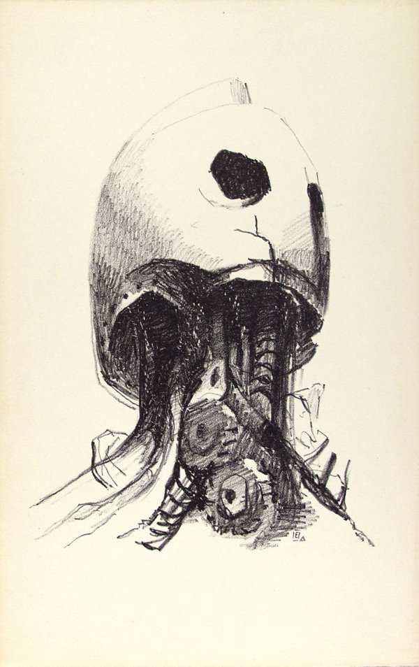 GUILLERMO MEZA - Lithograph: Guillermo Meza (Mexican, 1917 - 1997). "Galea". Lithograph. 1961. Signed with the initials in the plate. Edition of 265 (of which all were printed?). Cream wove paper. Full margins. Fine impression. V