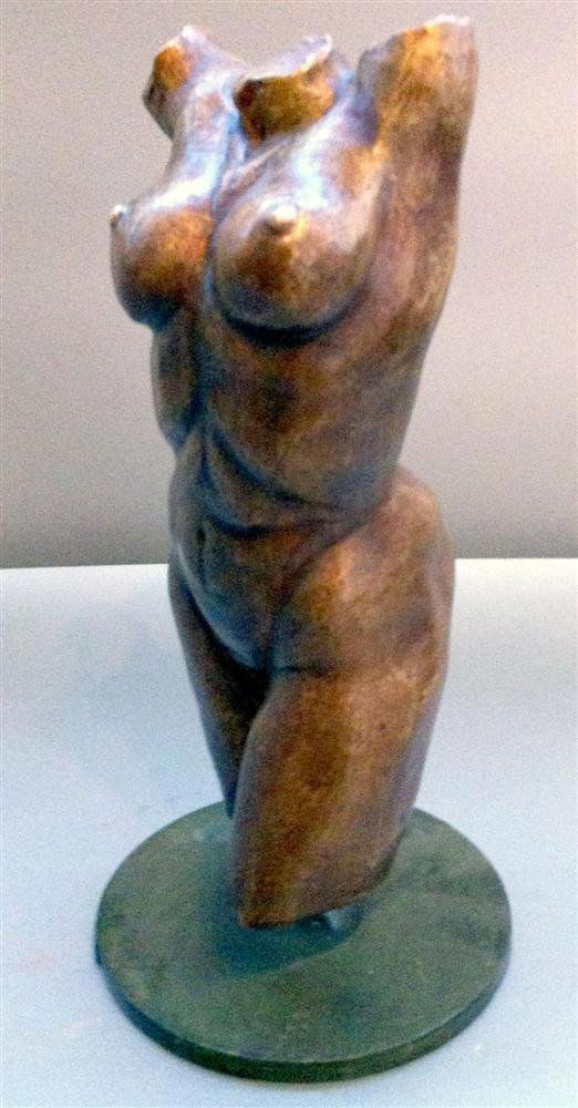 PEDRO CORONEL [BY OR AFTER] - Bronze sculpture wit: Pedro Coronel [by or after] (Mexican, 1923-1985). "Nude Torso III". Bronze sculpture with brown patina. c1967. Inscribed "P. Coronel", lower right. Small edition?. Fine, quality casting. Fine conditio
