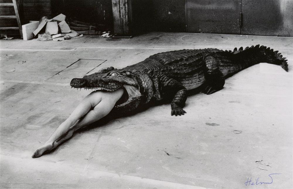 HELMUT NEWTON - Photolithograph: Helmut Newton (German/Australian, 1920-2004). "Scene from Pina Bausch, Dance Theater Wuppertal". Photolithograph. 1983. Printed 1997. Signed "Helmut" in pen, lower right. Fine, quality printing. Very 