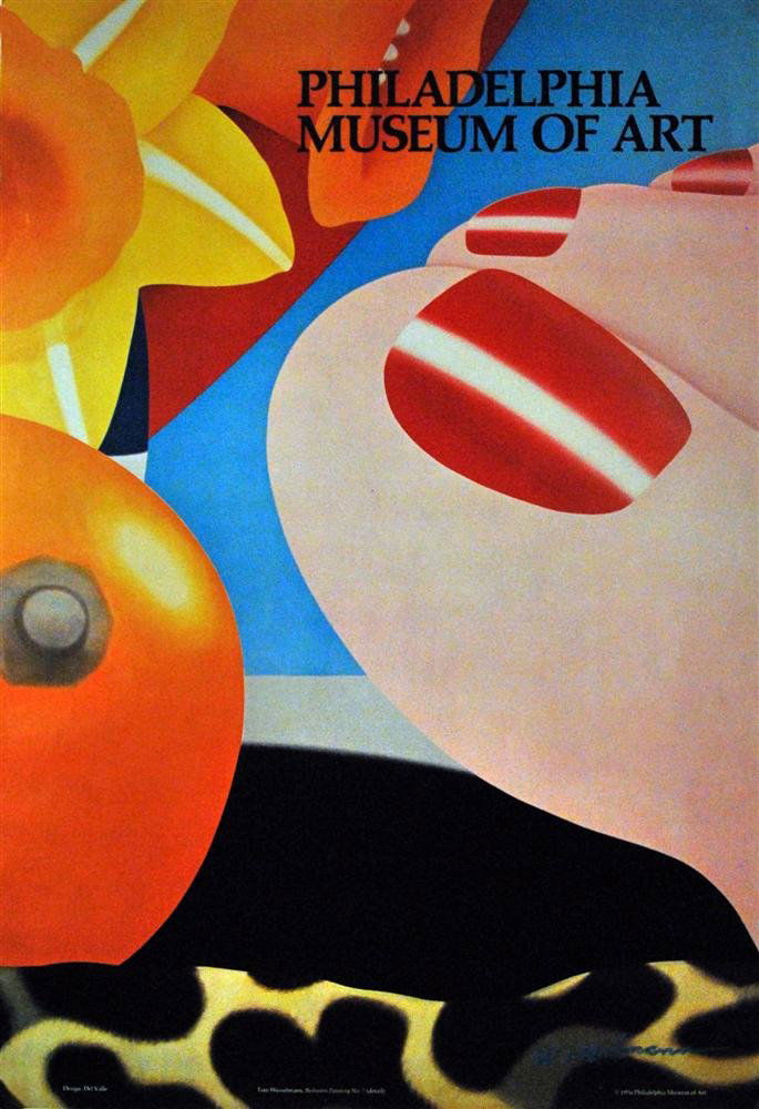 TOM WESSELMANN - Color offset lithograph poster: Tom Wesselmann (American, 1931 - 2004). "Bedroom Painting No.7 (detail)". Color offset lithograph poster. 1976. Signed in blue crayon, lower right. Edition unknown, presumed small. White wove paper. T