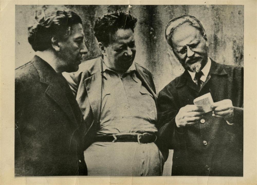 FRIITZ BACH - Silver gelatin print: Friitz Bach (European, 1890-?). "Diego Rivera, Leon Trotsky, Andre Breton [`]". Silver gelatin print. 1938. Printed c1938-1942. Good condition, with creasing and pinhole upper center. Probably a copy