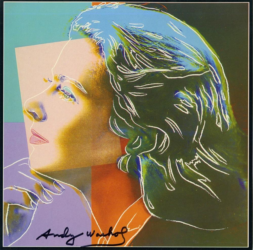ANDY WARHOL - Color offset lithograph: Andy Warhol (American, 1928 - 1987). "Ingrid Bergman: Herself". Color offset lithograph. 1983. Signed in black felt tip pen, lower right; signed in the plate. Edition unknown, presumed very small. Lig