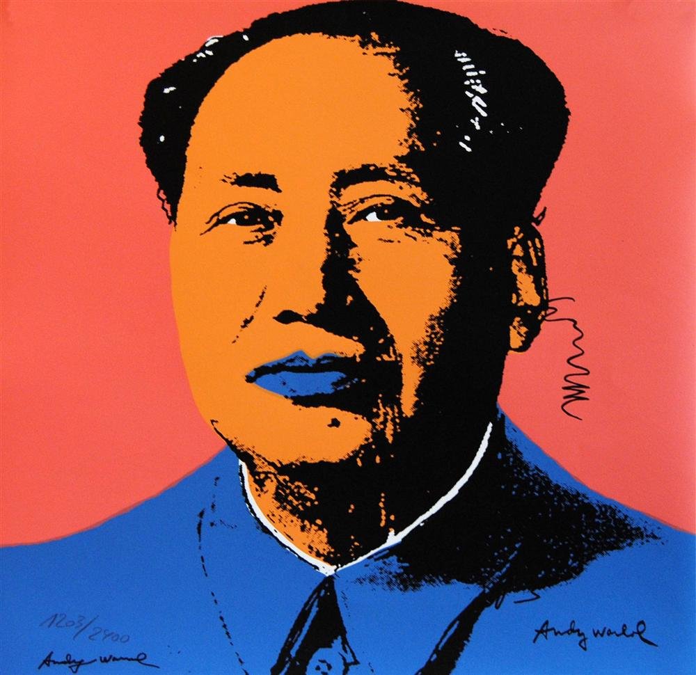 ANDY WARHOL - Original color lithograph: Andy Warhol (American, 1928 - 1987). "Mao #03 [CMOA edition]". Original color lithograph. 1986. Signed in black marker lower left; signed in the plate, lower right; CMOA stamp, verso. Numbered in penc