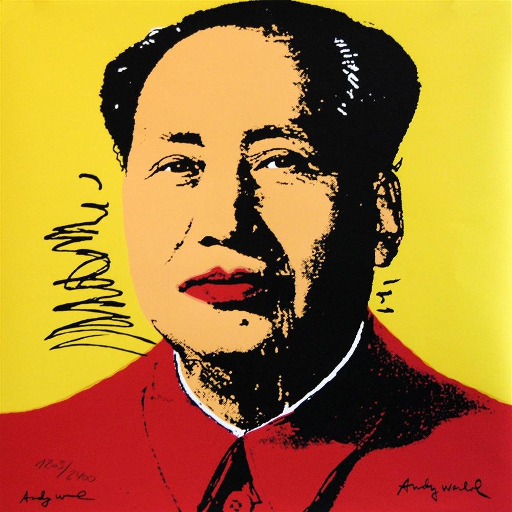 ANDY WARHOL - Original color lithograph: Andy Warhol (American, 1928 - 1987). "Mao #08 [CMOA edition]". Original color lithograph. 1986. Signed in black marker lower left; signed in the plate, lower right; CMOA stamp, verso. Numbered in penc