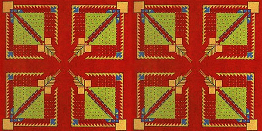 FRANK LLOYD WRIGHT/TALIESIN ARCHITECTS - Textile: Frank Lloyd Wright/Taliesin Architects (American, 1869 - 1959). "Vintage Frank Lloyd Wright/Taliesin Architects Designed Carpet from the Arizona Biltmore Hotel [02 "tiles"] [Approximate size: 54" x 10