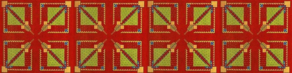 FRANK LLOYD WRIGHT/TALIESIN ARCHITECTS - Textile: Frank Lloyd Wright/Taliesin Architects (American, 1869 - 1959). "Vintage Frank Lloyd Wright/Taliesin Architects Designed Carpet from the Arizona Biltmore Hotel [04 "tiles" runner] [Approximate size: 5