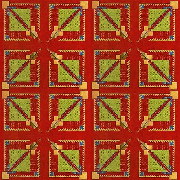 FRANK LLOYD WRIGHT/TALIESIN ARCHITECTS - Textile: Frank Lloyd Wright/Taliesin Architects (American, 1869 - 1959). "Vintage Frank Lloyd Wright/Taliesin Architects Designed Carpet from the Arizona Biltmore Hotel [04 "tiles" square] [Approximate size: 1