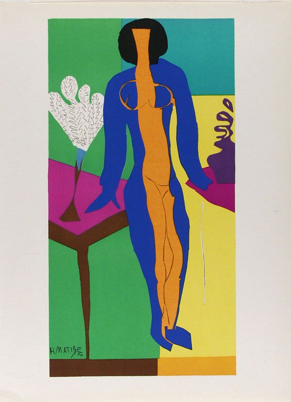 HENRI MATISSE - Original color lithograph: Henri Matisse (French, 1869 - 1954). "Zulma". Original color lithograph. 1950. Signed and dated in the plate. Smooth pale cream wove paper. Full sheet, as printed. Fine impression. Completely fresh co