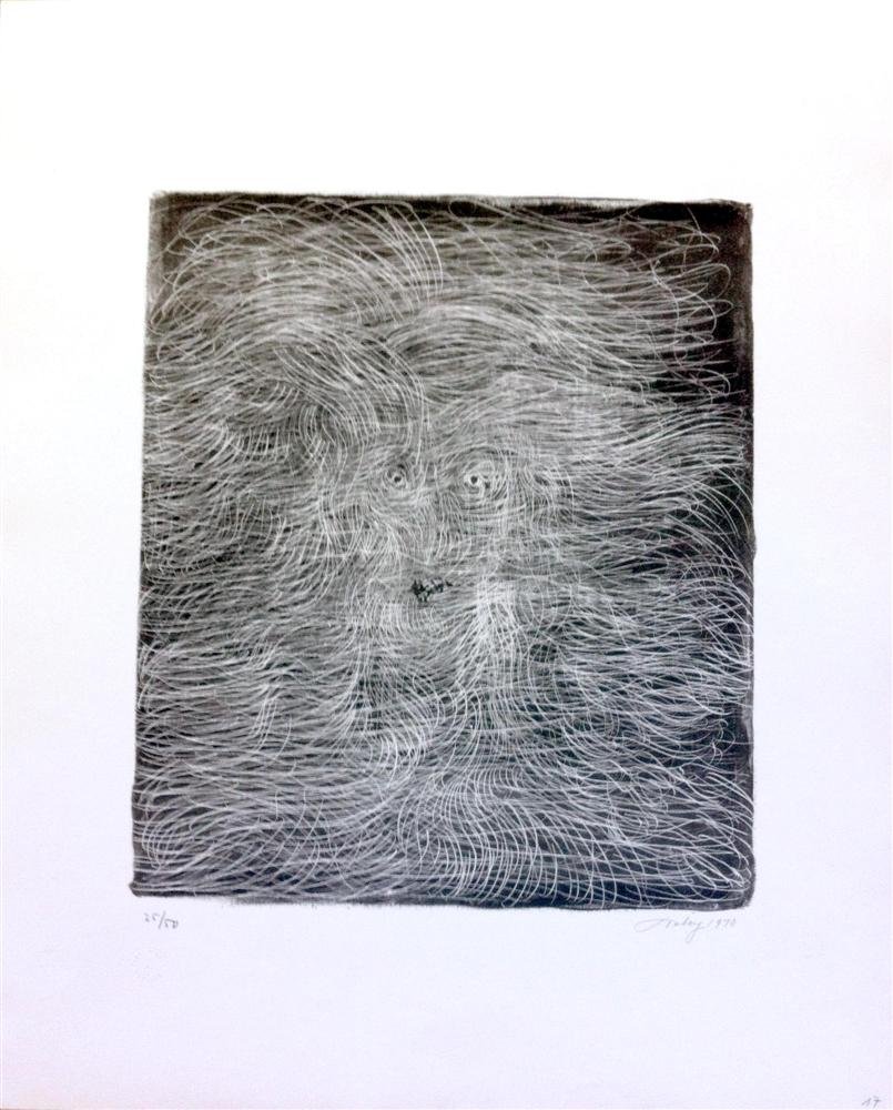 MARK TOBEY - Lithograph: Mark Tobey (American, 1890 - 1976). "Composition Number Seventeen". Lithograph. 1970. Signed, dated, and numbered in pencil; blindstamped lower left. Edition of 50. Light cream wove watermarked BFK Ri