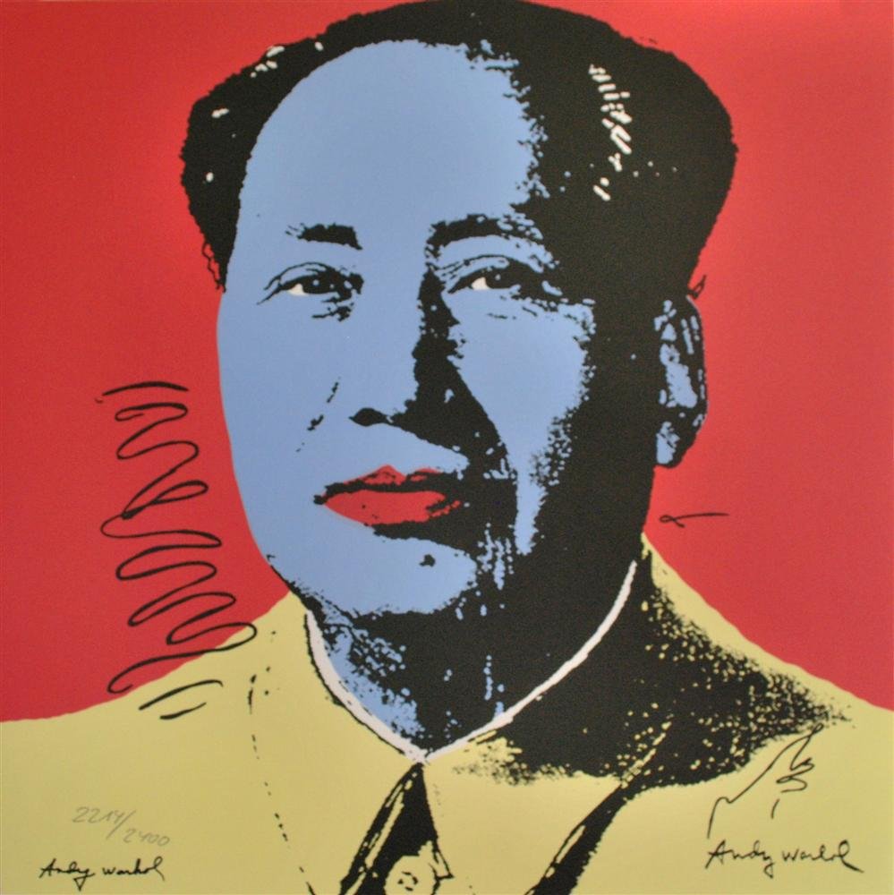 ANDY WARHOL - Original color lithograph: Andy Warhol (American, 1928 - 1987). "Mao #02 [CMOA edition]". Original color lithograph. 1986. Signed in black marker lower left; signed in the plate, lower right; CMOA stamp, verso. Numbered in penc