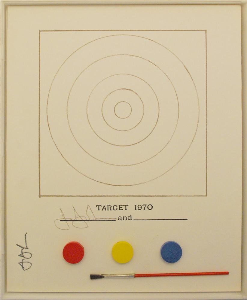 JASPER JOHNS - Color offset lithograph: Jasper Johns (American, b.1930). "Technics and Creativity II - Target 1970". Color offset lithograph. 1970. Signed in pencil, lower left; signed in the plate, lower left. Edition of 22,500, of which f