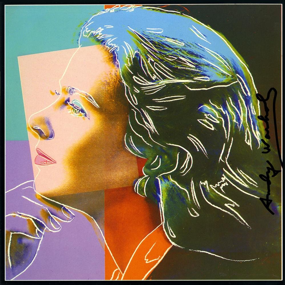 ANDY WARHOL - Color offset lithograph: Andy Warhol (American, 1928 - 1987). "Ingrid Bergman: Herself (01)". Color offset lithograph. 1983. Signed in black felt tip pen, center right; signed in the plate. Edition unknown, presumed very smal