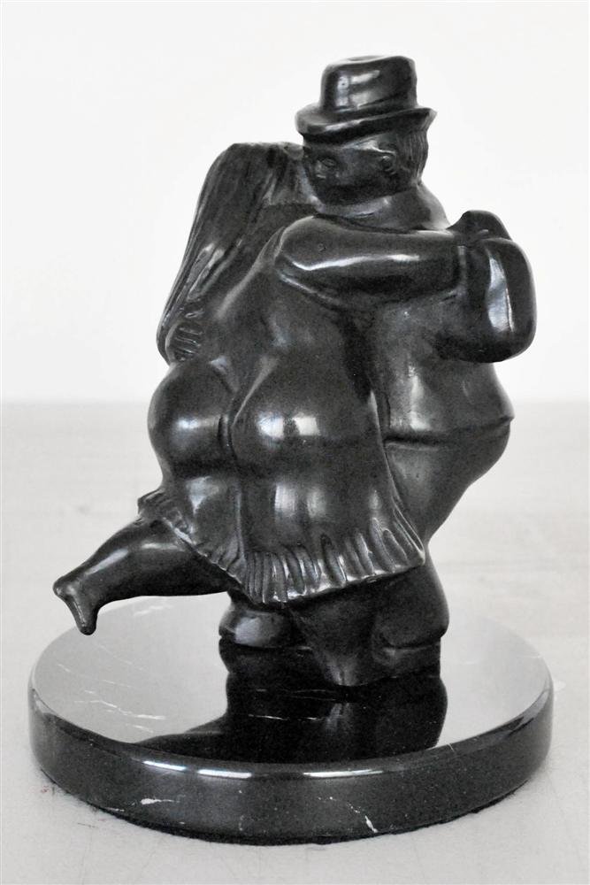 FERNANDO BOTERO [by or after] - Bronze sculpture: Fernando Botero [by or after] (Columbian, b.1932). "Pareja Bailando". Bronze sculpture with natural patina. 1995. Inscribed "F. Botero" and dated "1995". Small edition. Fine, quality casting. Very goo