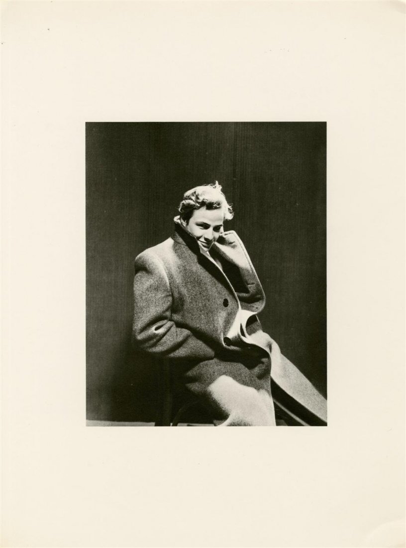 CECIL BEATON - Original photogravure: Cecil Beaton (English, 1904 - 1980). "Marlon Brando". Original photogravure. 1947. Printed later. Very good condition, with tissue guard. Overall size: 15 5/8 x 11 3/4 in. (397 x 298 mm). Image size: 
