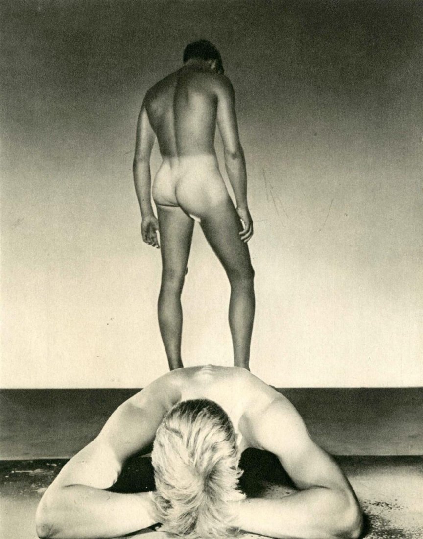 GEORGE PLATT LYNES - Original vintage photogravure: George Platt Lynes (American, 1907-1955). "Male Nudes #6". Original vintage photogravure. c1947. Printed 1947. Very good condition. Image size: 8 7/8 x 7 1/8 in. (225 x 181 mm). [23839] |500| {R100} (