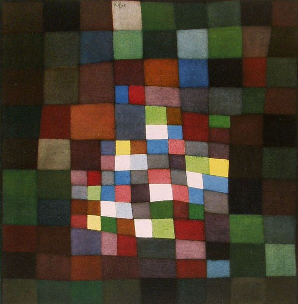 PAUL KLEE [after] - Original color collotype: Paul Klee [after] (Swiss/German, 1879 - 1940). "In Bloom ["Floraison"]". Original color collotype. 1934. Printed 1946. Signed in the image, upper middle. Felix Paul Klee stamp, verso. Small edition. T