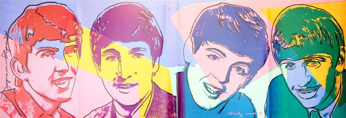 ANDY WARHOL - Original color offset lithograph: Andy Warhol (American, 1928 - 1987). "The Beatles #1". Original color offset lithograph. 1980. Signed in black marker, center left; signed in the plate. Cream wove paper. The full sheet. Fine impressi