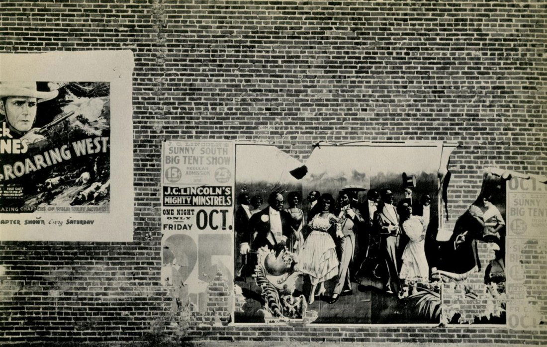 WALKER EVANS - Original vintage photogravure: Walker Evans (American, 1903 - 1975). "Minstrel Showbill, Alabama". Original vintage photogravure. 1936. Printed 1939. Very good condition. Image size: 5 3/4 x 8 1/4 in. (146 x 210 mm). [26163] |500|