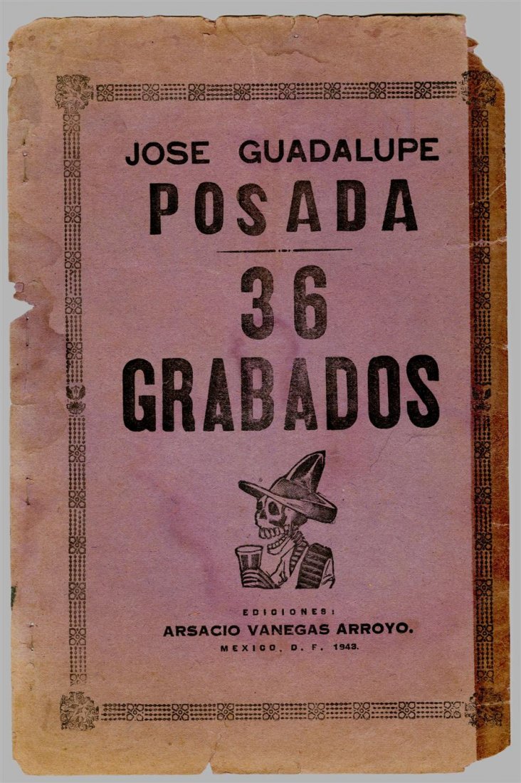 JOSE GUADALUPE POSADA - Original metal engravings: Jose Guadalupe Posada (Mexican, 1852 - 1913). "36 Grabados [portfolio]". Original metal engravings. 1913 and earlier. Printed in 1943 from Posada's original plates. Some prints signed in the plate. Ed