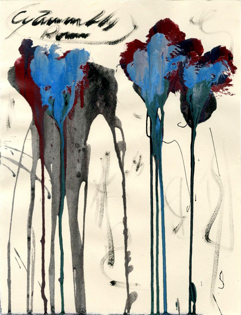 CY TWOMBLY - Oil and acrylic on paper: Cy Twombly (American, 1928-2011). "Untitled Study (#1)". Oil and acrylic on paper. 2004. Signed upper left. Painted on cream wove paper. Fine condition - as painted. Stylistically similar to "Untitled