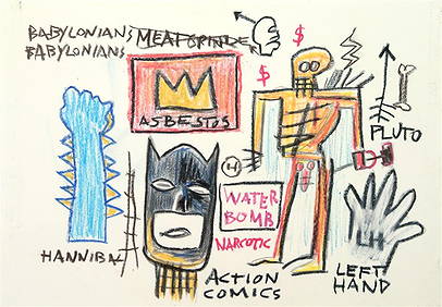 JEAN-MICHEL BASQUIAT - Oil pastel and crayon on (1 of 1)