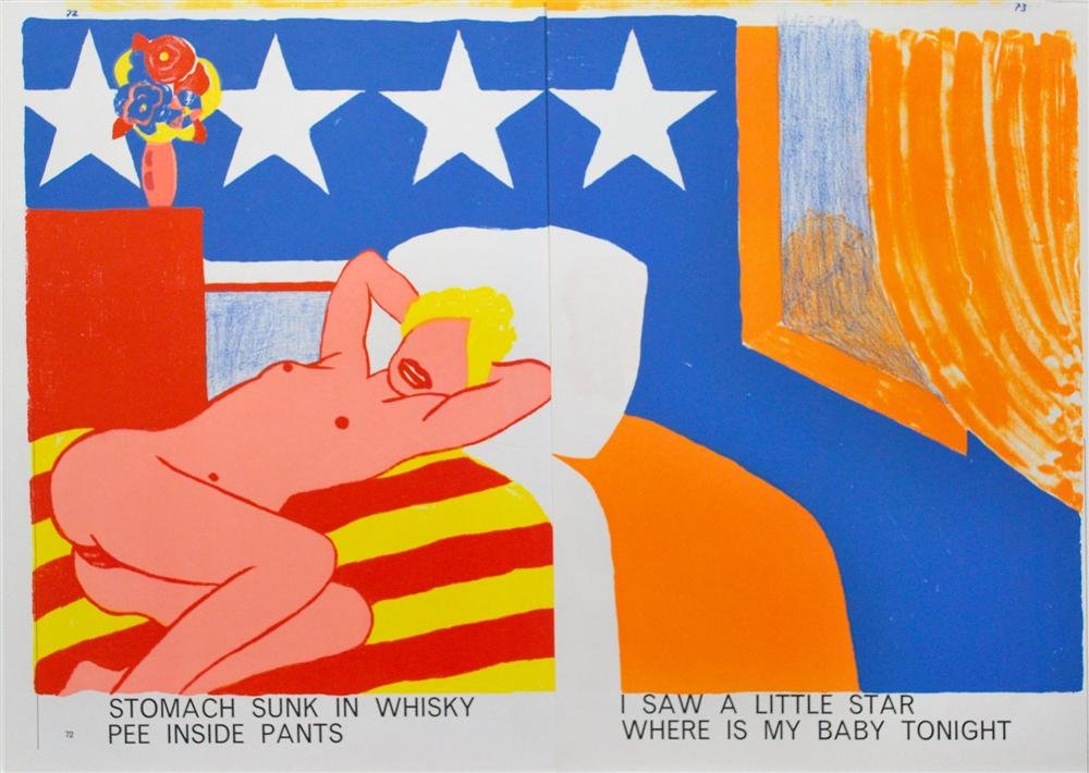 TOM WESSELMANN - Color lithograph: Tom Wesselmann (American, 1931 - 2004). "American Nude". Color lithograph. 1963. Edition of 2,000. White wove paper. The full sheet. Fine impression with fresh colors. Joined sheets as issued; conserv