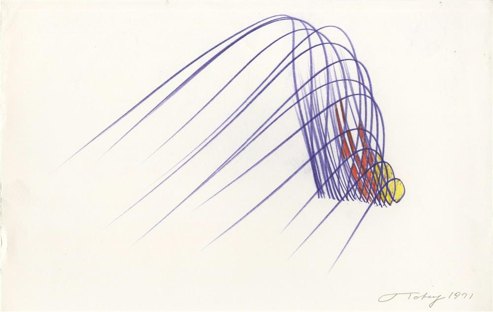 MARK TOBEY - Original color pencil drawing on (1 of 2)