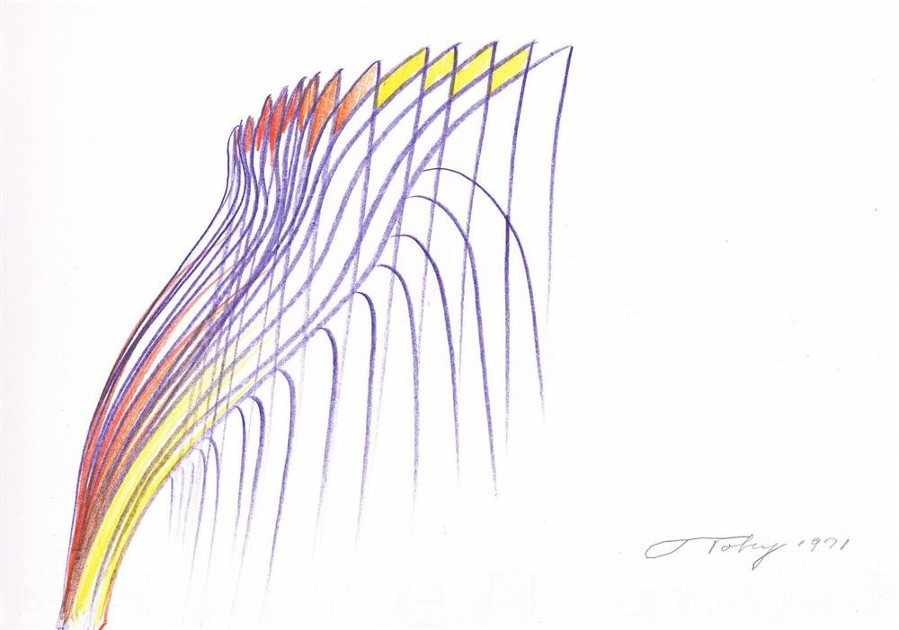 MARK TOBEY - Original color pencil drawing on (1 of 1)