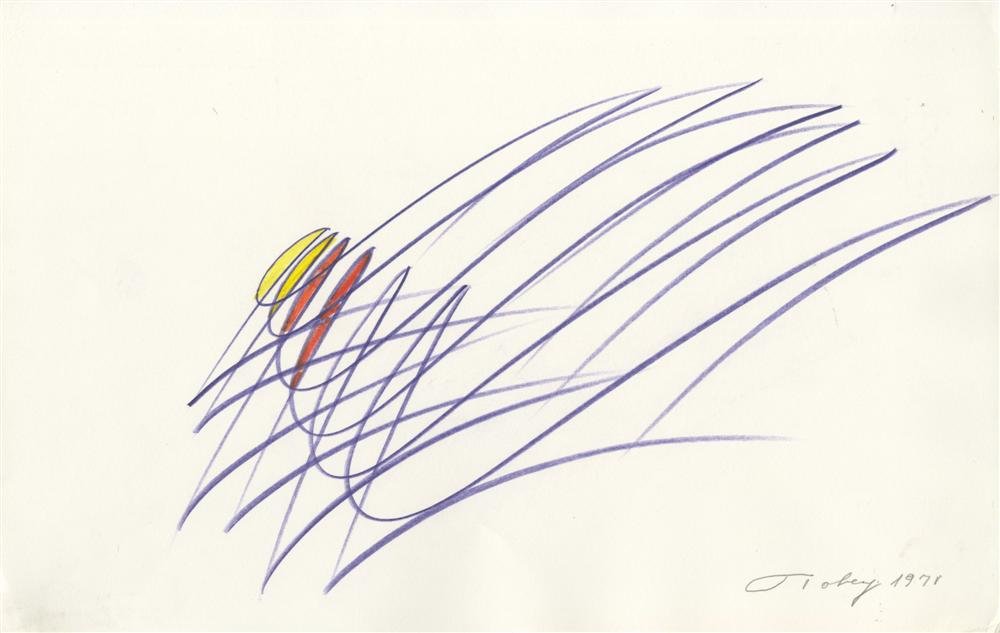 MARK TOBEY - Original color pencil drawing on (1 of 1)