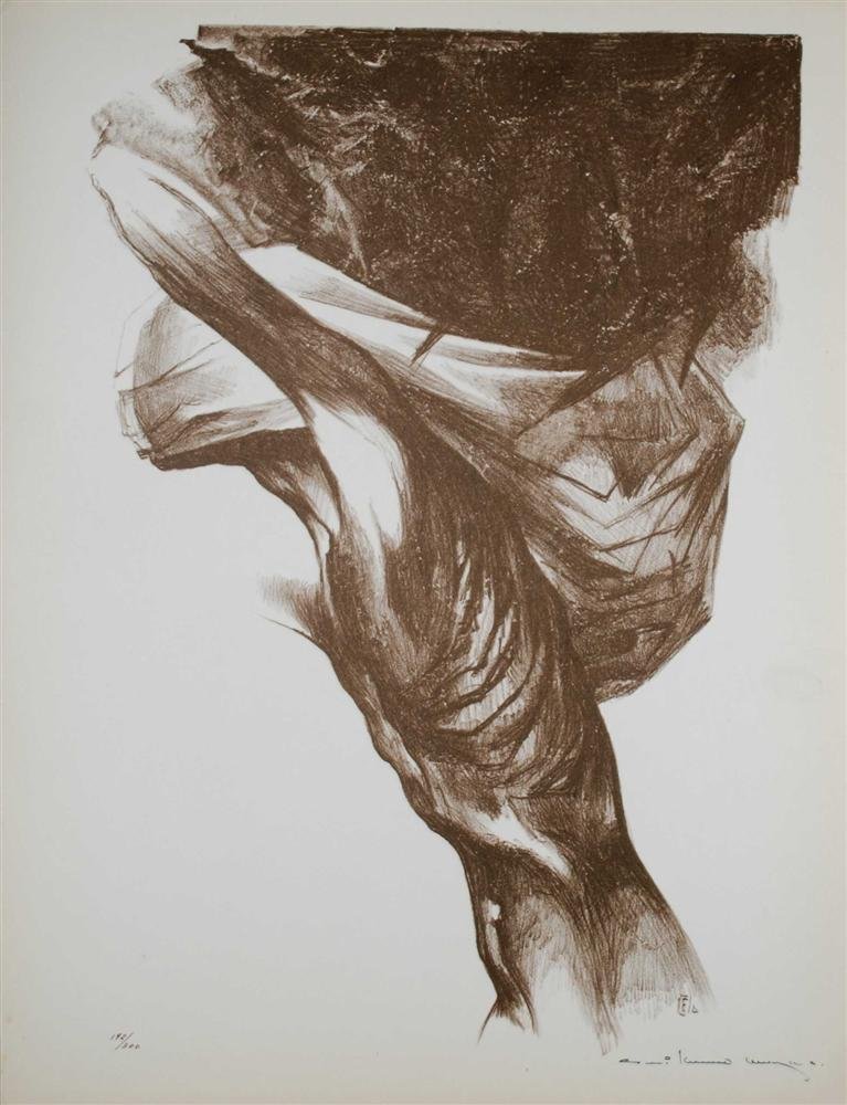 GUILLERMO MEZA - Lithograph in brown ink (1 of 1)