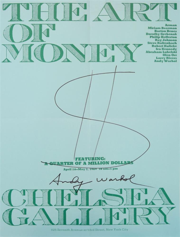 ANDY WARHOL - Marker drawing on poster (1 of 2)