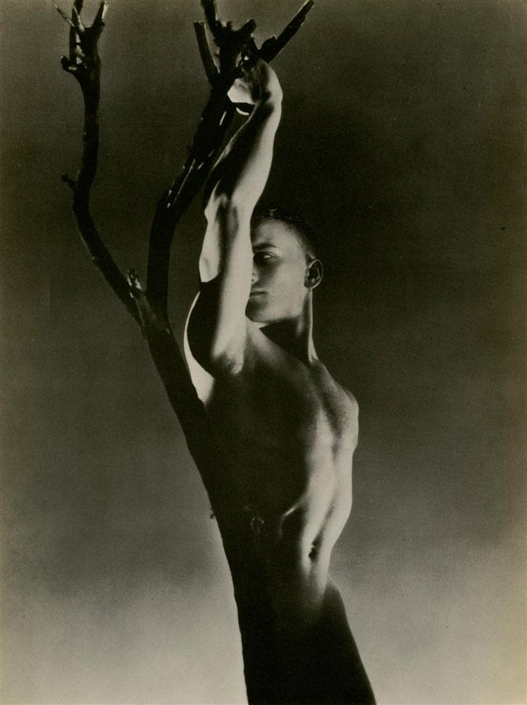GEORGE PLATT LYNES - Original vintage: George Platt Lynes (American, 1907-1955). "Nude Male". Original vintage photoengraving. c1936. Printed 1937. Stamped with the photographer's name, verso. Edition unknown, presumed small. High-grade ar