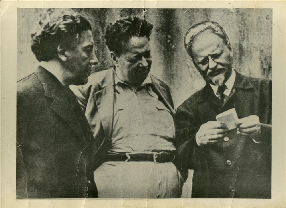 FRITZ BACH - Silver gelatin print: Fritz Bach (European, 1890-?). "Andre Breton, Diego Rivera, Leon Trotsky,". Silver gelatin print. 1938. Printed c1938-1942. Good condition, with minor creasing and pinhole upper center. Our example is