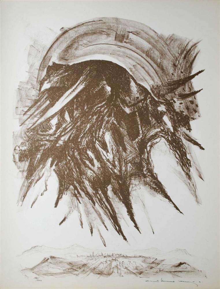 GUILLERMO MEZA - Lithograph in brown ink (1 of 1)