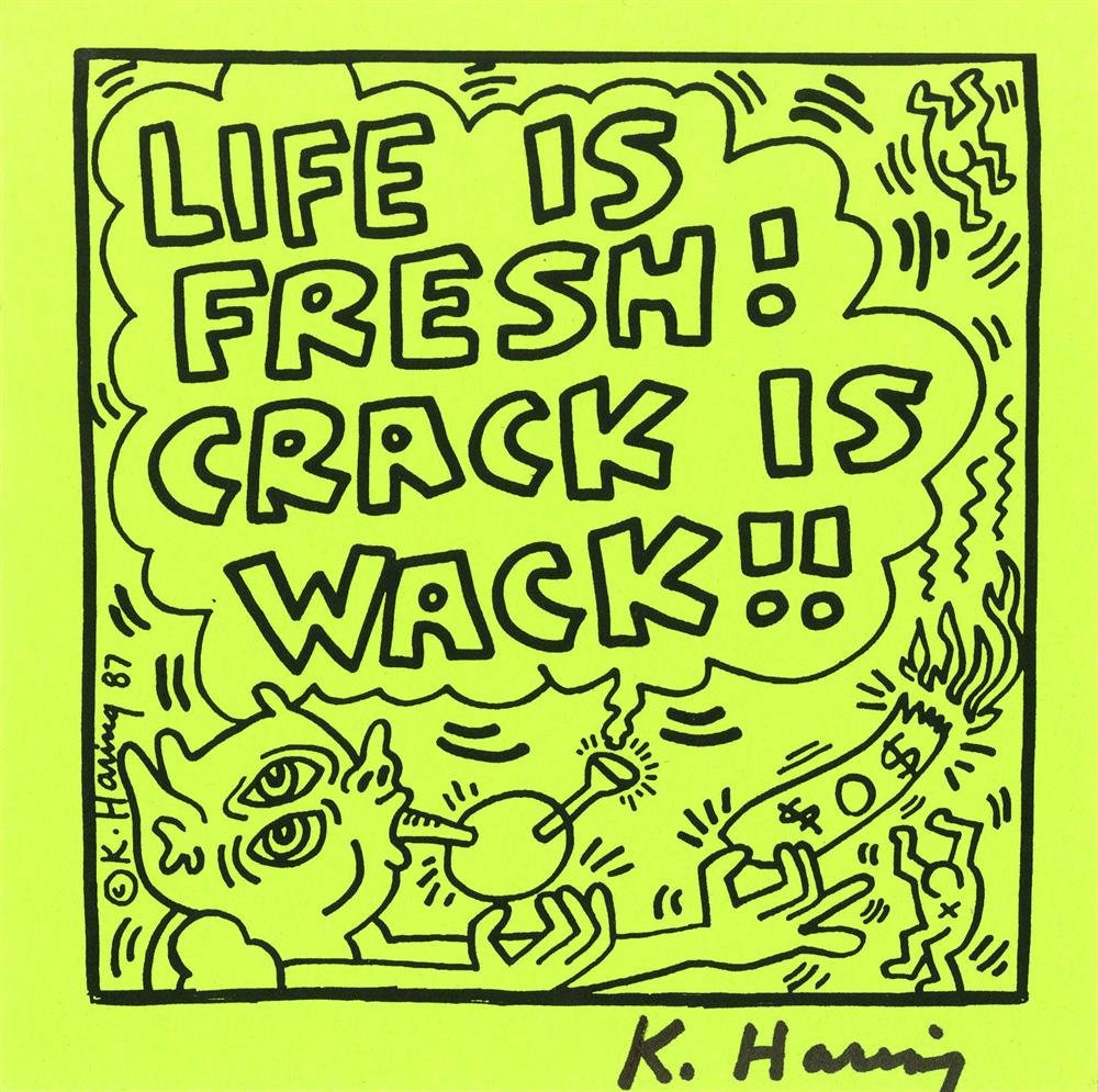 KEITH HARING - Life Is Fresh! Crack Is Wack!! (1 of 2)