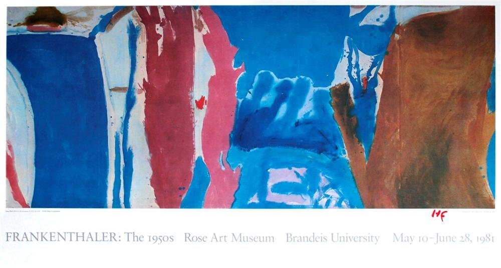 HELEN FRANKENTHALER [d'apres] - Open Wall: Helen Frankenthaler [d'apres] (American, 1928-2011). "Open Wall". Color offset lithograph. 1981. Signed with the initials in red crayon, lower right. Edition unknown, presumed small. White coated pape