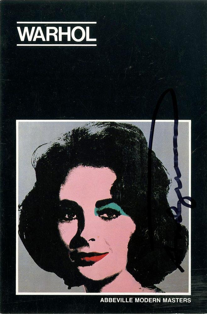 ANDY WARHOL - Liz: Andy Warhol (American, 1928 - 1987). "Liz [announcement]". Color offset lithograph. 1963. Printed 1983. Signed in black marker, center right. Edition unknown, presumed small. Light cream wove paper. T