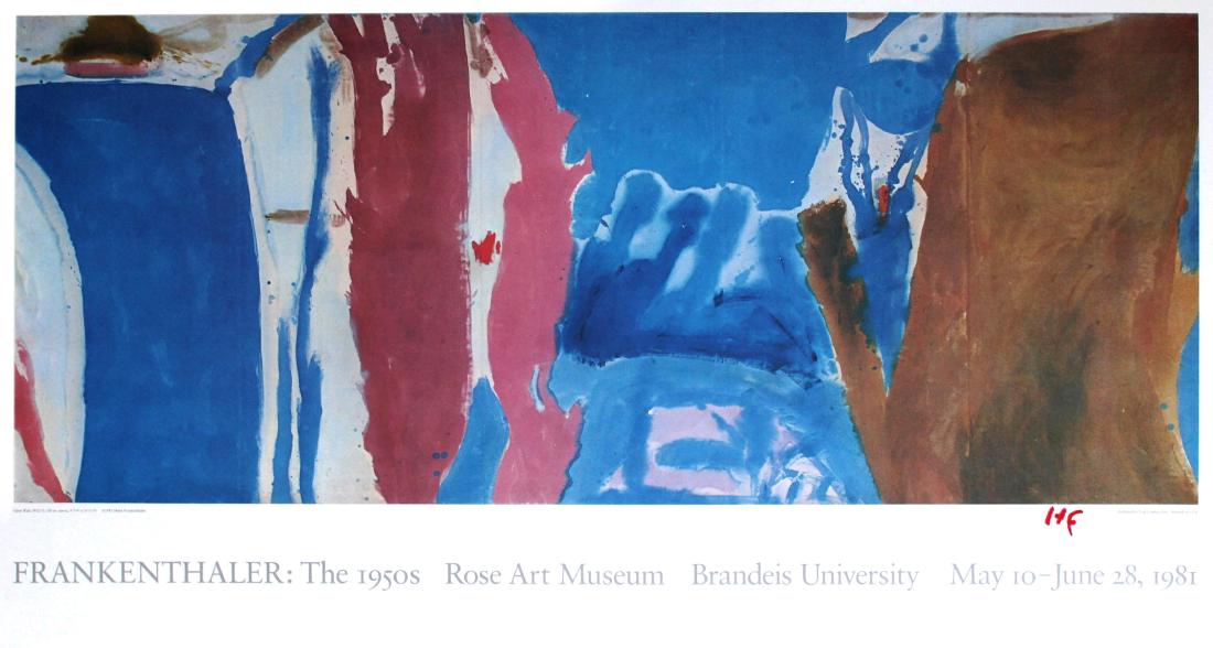 HELEN FRANKENTHALER [d'apres] - Open Wall: Helen Frankenthaler [d'apres] (American, 1928-2011). "Open Wall". Color offset lithograph. 1981. Signed with the initials in red crayon, lower right. Edition unknown, presumed small. White coated pape