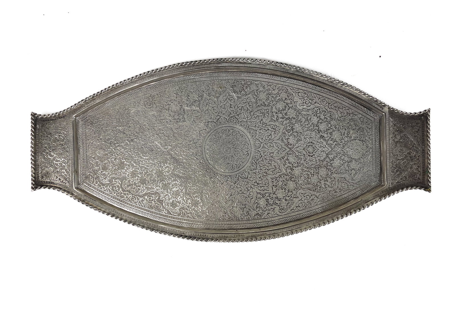 AN IRANIAN SILVER TRAY, FIRST HALF OF 20TH CENTURY (1 of 3)