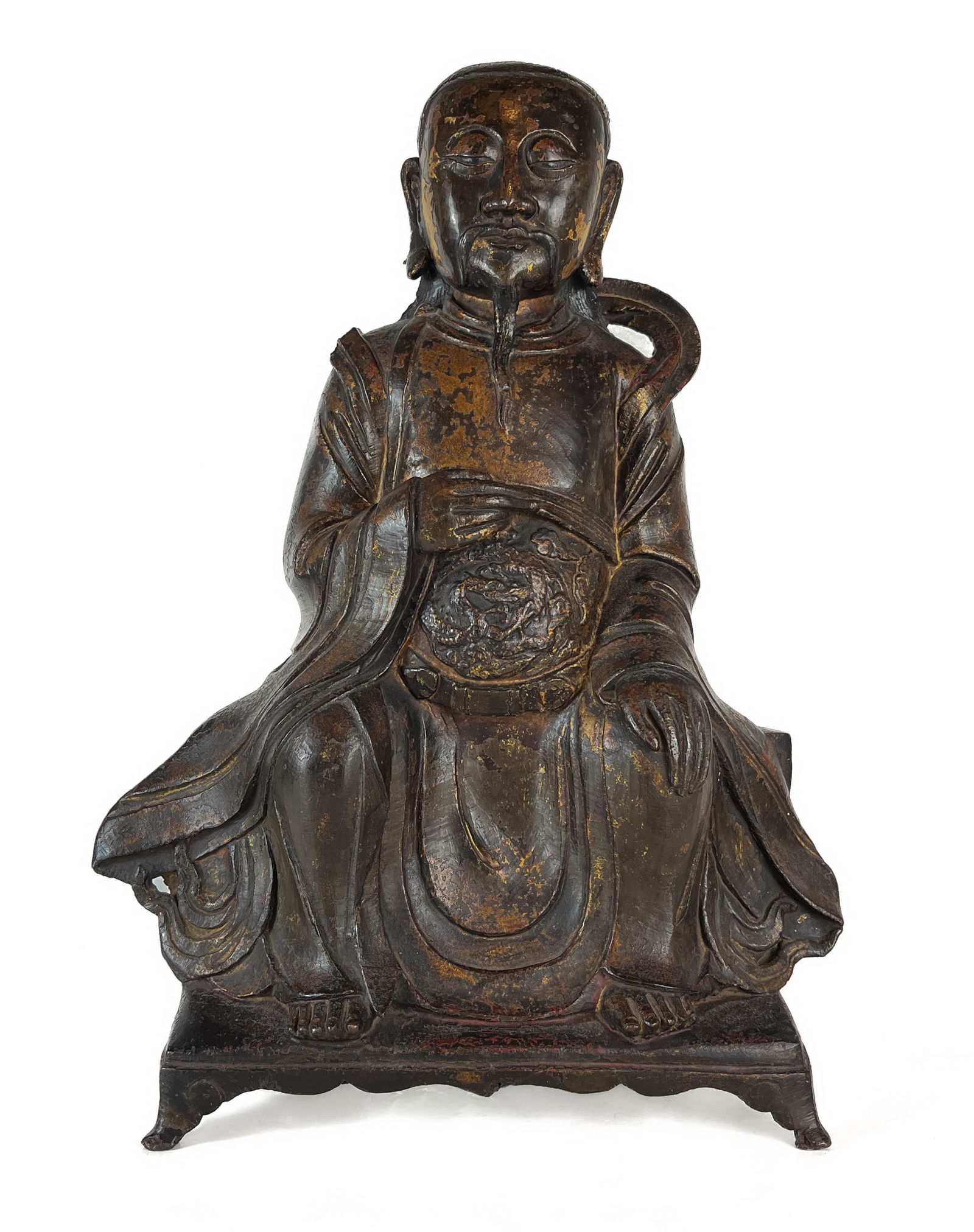 A BRONZE FIGURE OF TAOIST DEITY, MING DYNASTY (1 of 4)
