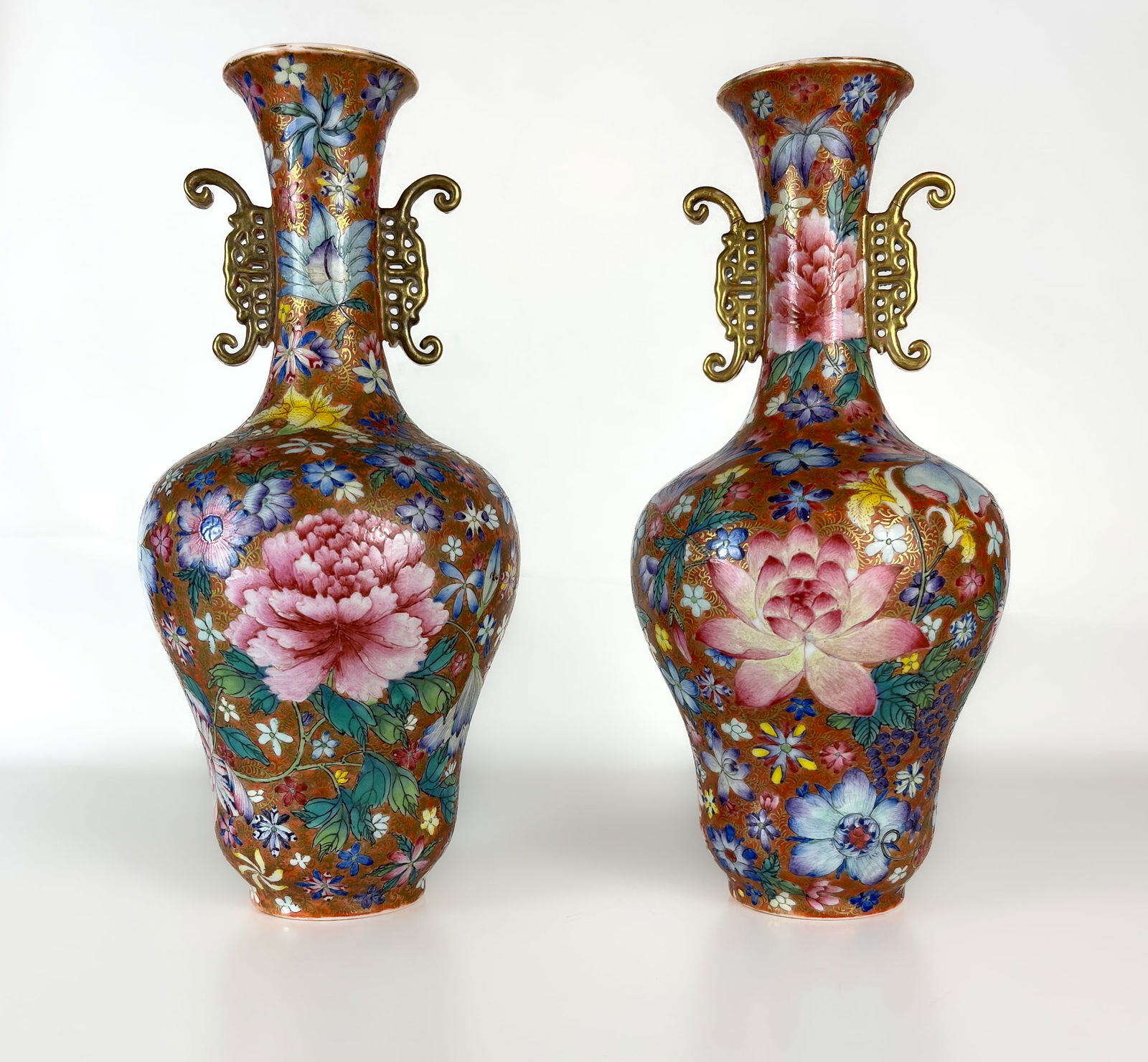 PAIR OF CHINESE 'MILLEFLEUR' VASES, REPUBLIC PERIOD (1 of 7)