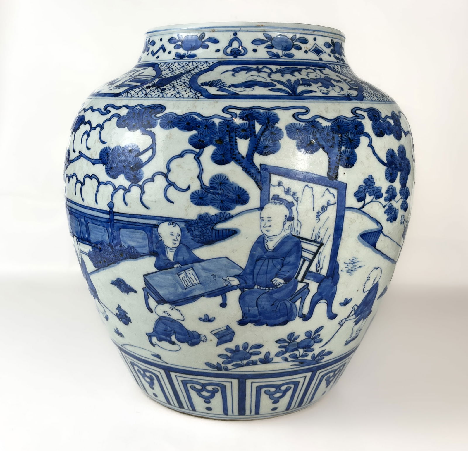 A CHINESE BLUE AND WHITE 'CHILDREN AT PLAY' JAR (1 of 6)