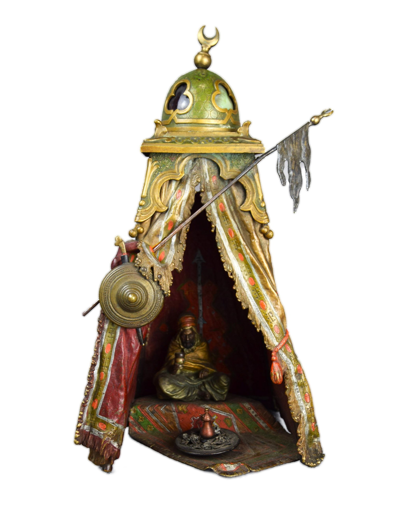FRANZ XAVER BERGMANN (1831-1936) THE BEDOUIN TENT, VIENNESE BRONZE TABLE LAMP (1 of 1)