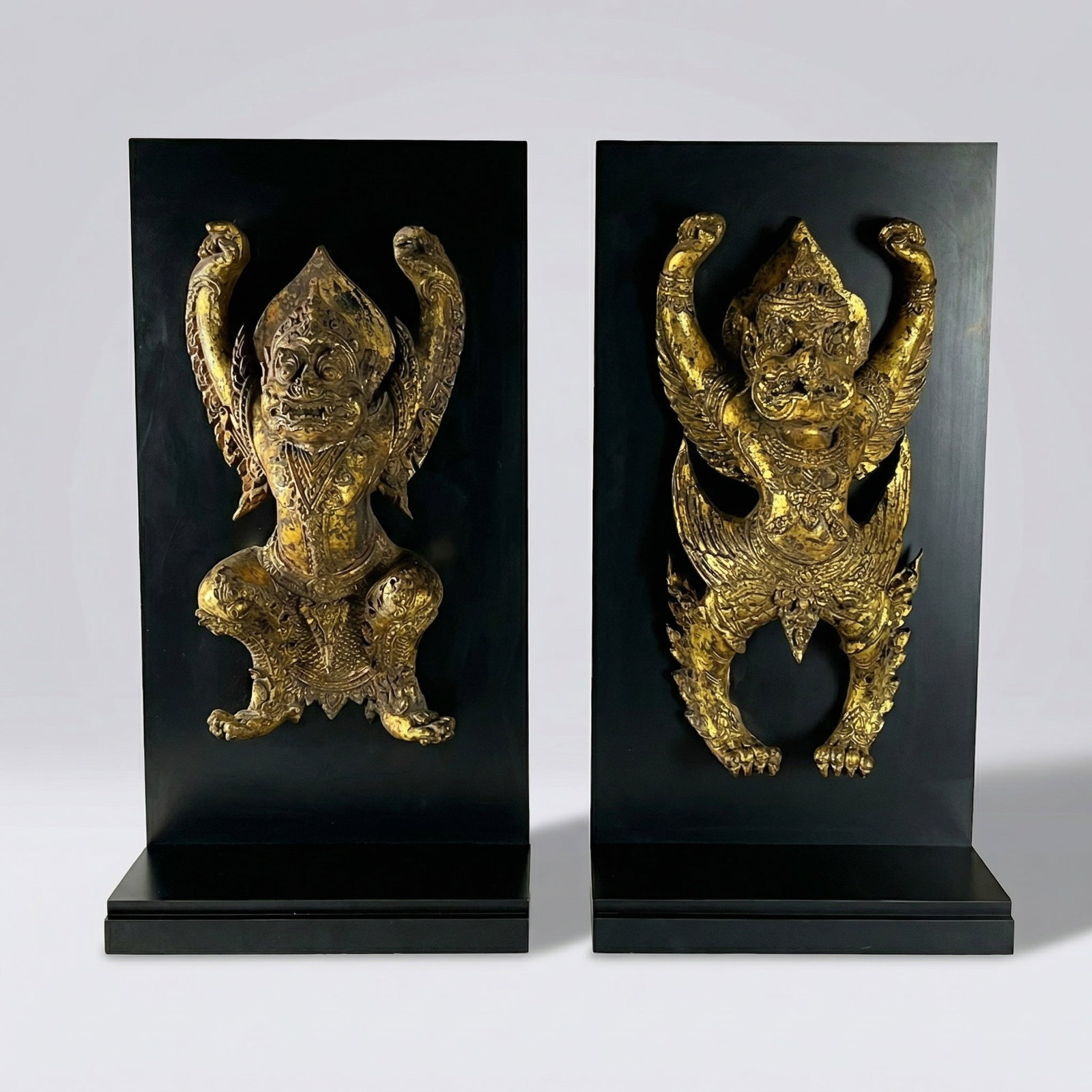 PAIR OF SOUTHEAST ASIAN GARUDA STATUES ON STANDS, 20TH C (1 of 1)